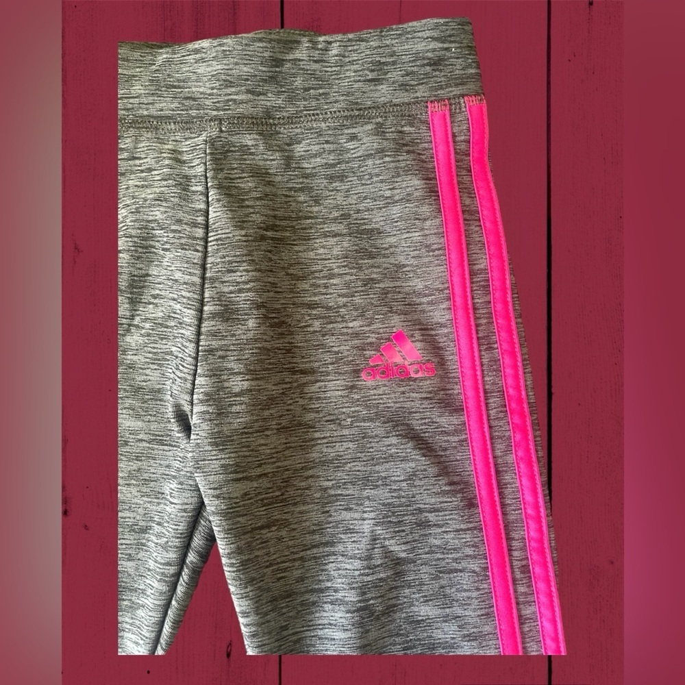 Adidas Girls XS (6/6X) Active Legging Pants 3-Stripes - Picture 3 of 6